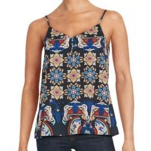 Yumi Kim Bold Paisley Print Lena Cami Tank‎ Top With Gold Buttons Size M NEW